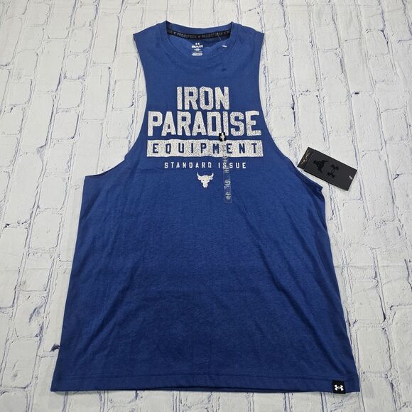Under Armour Other - Under Armour MENS SIZE S Project Rock Iron Paradise Tank Shirt Blue 1377290-471